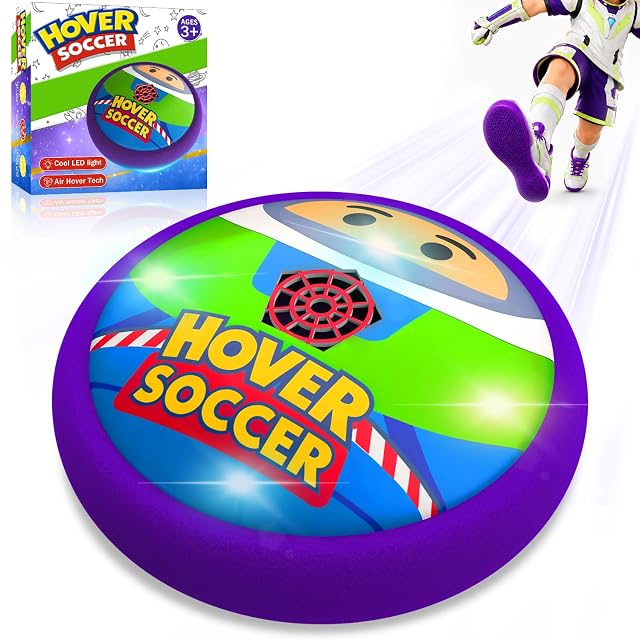 PandaHome Juguetes Light Year para Niños, Balón Fútbol Flotante con Luces LED, Espuma Borde