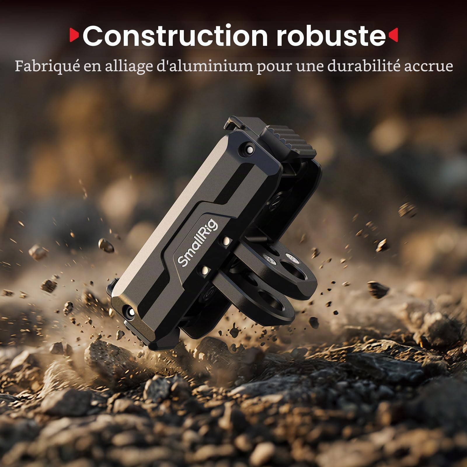 SMALLRIG Support magnétique Double pour DJI Osmo Action 6/Osmo Nano, Adaptateur magnétique Pliable à dégagement Rapide bidirectionnel avec Fixation à 2 Broches et Filetage 1/4"-20-5890