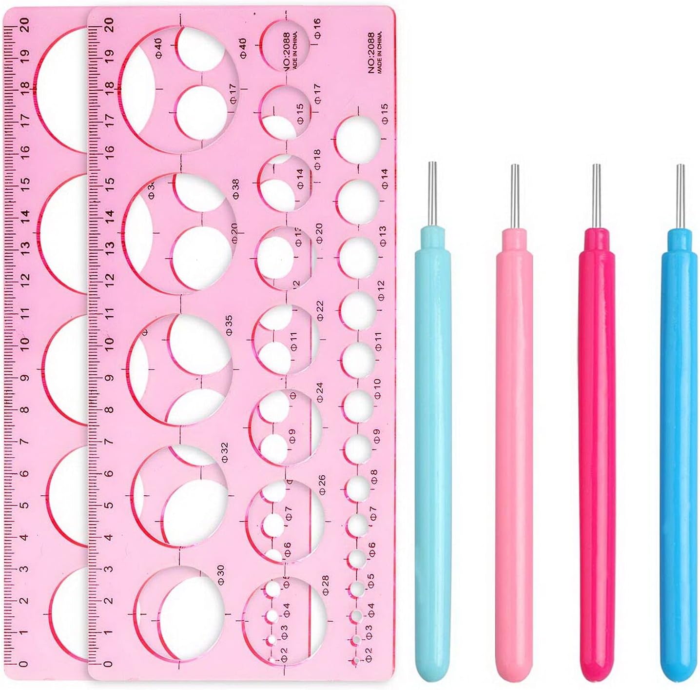 6 PCS Paper Quilling Tools with Quilling Ruler, Rolling Curling Quilling Needle Pen for Art Craft DIY Paper Cardmaking Project