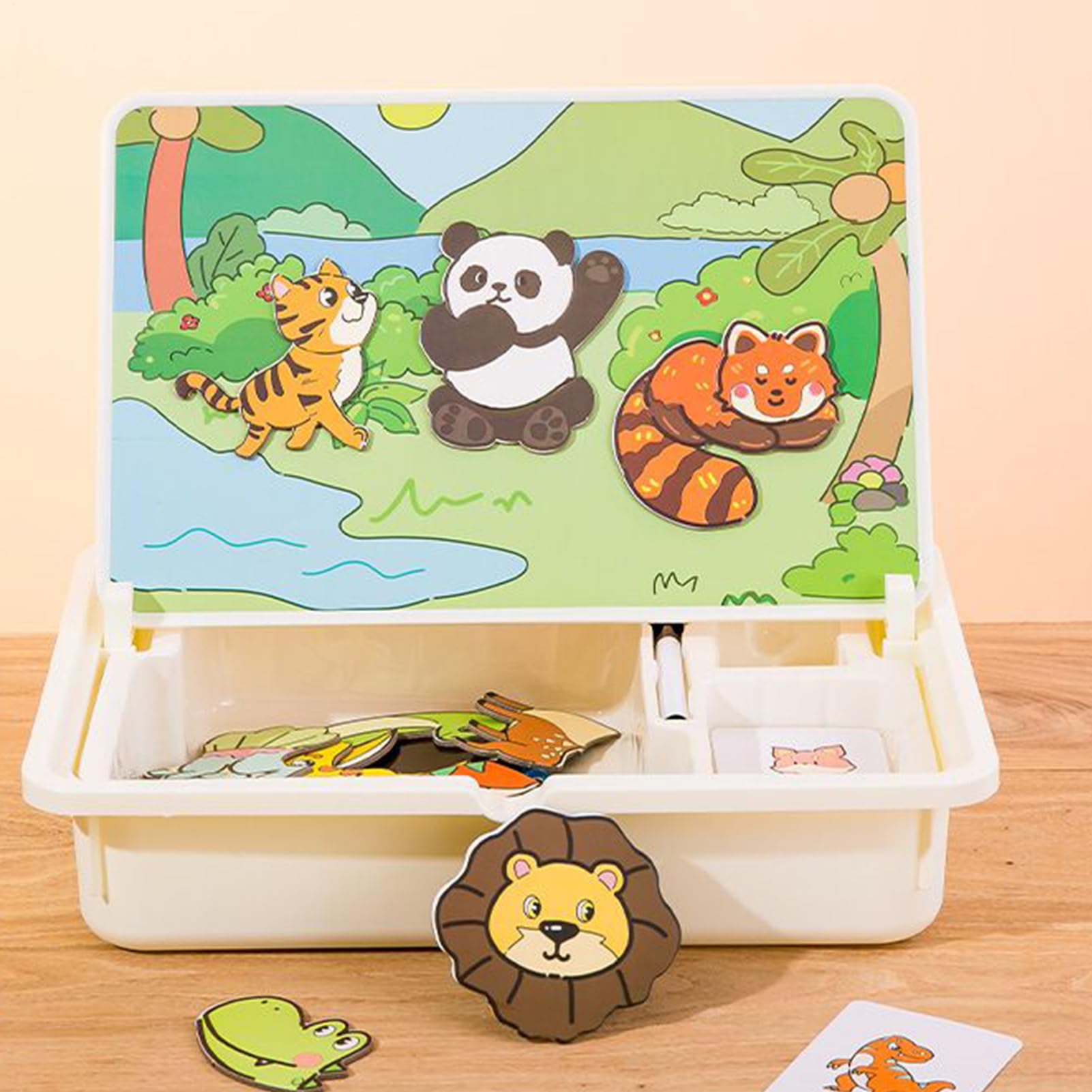 Scatola di puzzle magnetica – di puzzle magnetico per bambini piccoli asilo – Attività creative da viaggio con scatola di trasporto per ragazzi e ragazze asilo