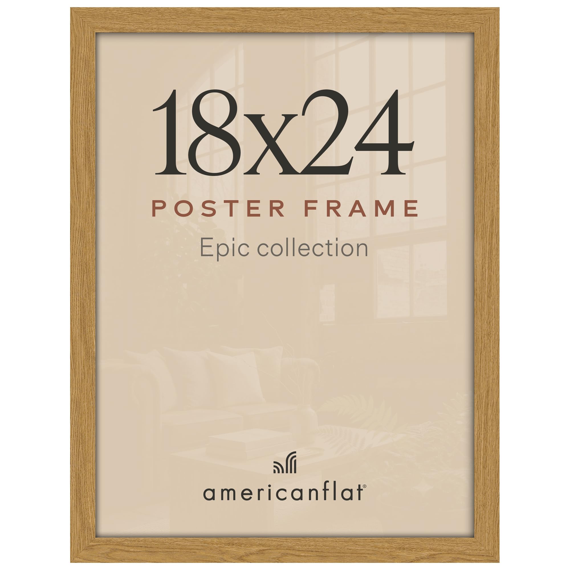 Americanflat 18x24 Poster Frame - Engineered Wood - Dark Oak