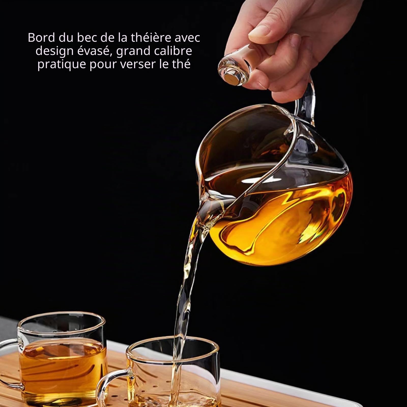 Théière magnétique, ensemble de thé semi-automatique, ensemble de thé en verre Lazy Kung Fu, théière magique, ensemble de thé Gongfu, goutte à goutte rotative semi-automatique avec infuseur
