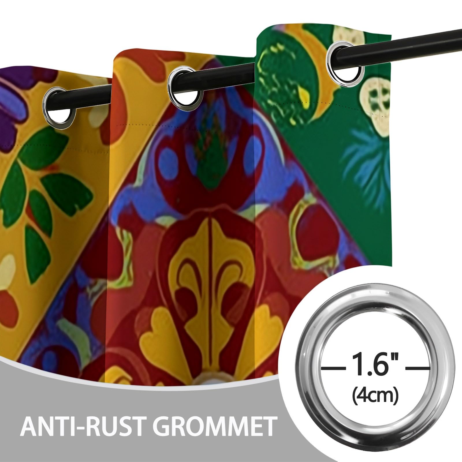 Rideaux Isolants 110L X 215H cm (2 Panneaux), Design Géométrie Mexicaine Rétro, Tenture Opaque Anti-Chaleur pour Chambre Principale, Coloré