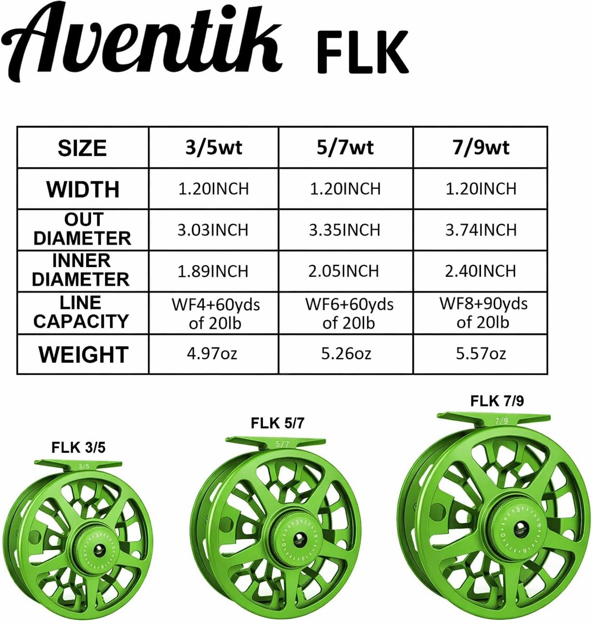 Amazon | Aventik FLK フライフィッシングリール アルミトラウト 3/5 5