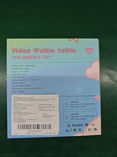 Miniatura 10 de Walkie Talkies de video para niños, video portero portátil recargable para niños, para juegos familiares, exteriores, campamento, senderismo para