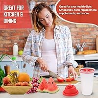 Vista 5 de SIGNORA WARE Shaker Bottles Botella de plástico para batido de proteínas de 17 onzas para batidos y licuados de reemplazo de comidas, bebidas