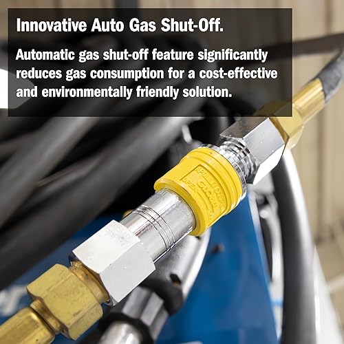 Miniatura 3 de Koike soldadura acopladores inertes, regulador a manguera, desconexión segura de soldadura, sistema de bloqueo seguro de empuje único.