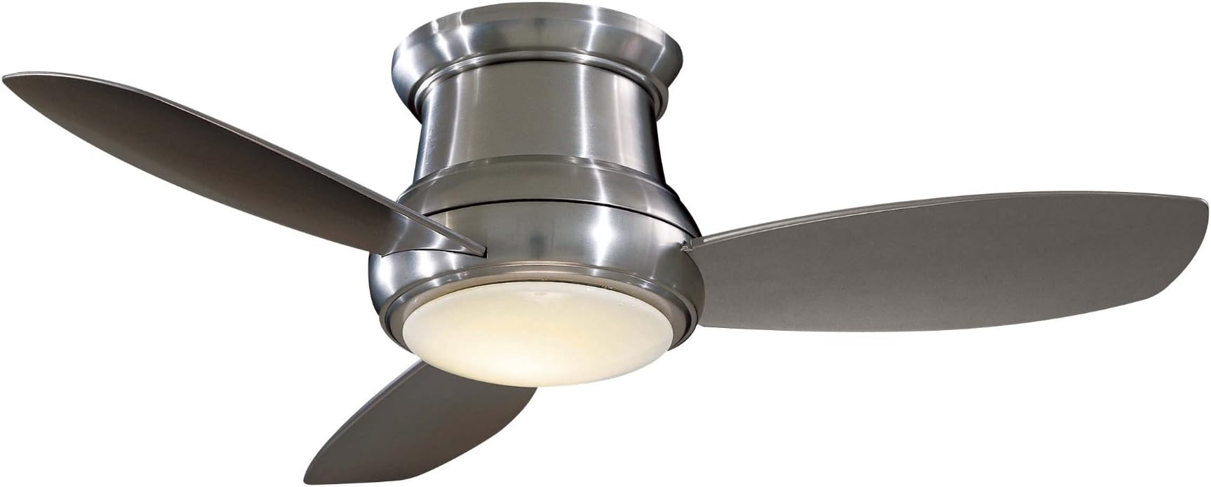 Minka Group Company F518-BN Flush Mount, 3 Silver / Pewter Blades Ceiling fan with 100 watts light, Brushed Nickel