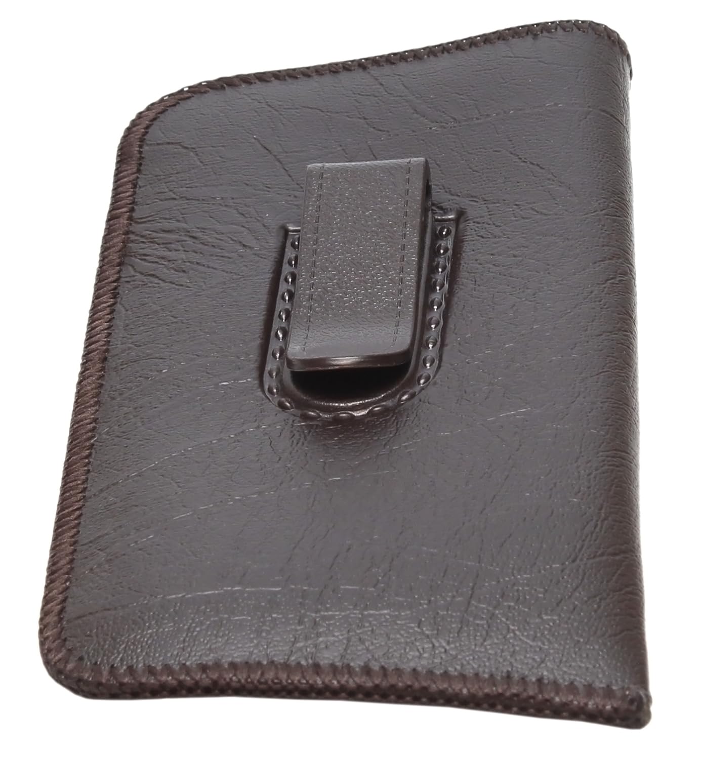 Calabria S-41 Soft Slim Slip In Eyeglass Case w/Pocket Belt Clip PU Leather Mens Womens Glasses Holder Pouch Sleeve Storage