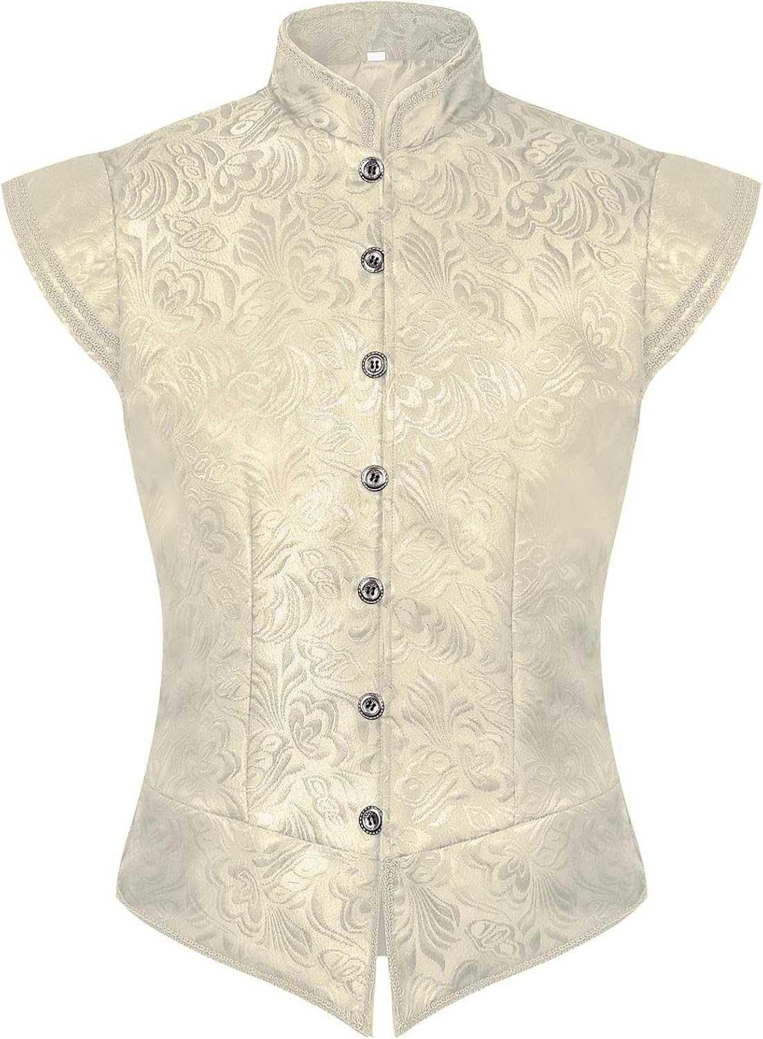 Men's Renaissance Tudor Vest Costume Medieval Doublet Ren Faire Jerkin Vest Vintage Brocade Jacquard Waistcoat