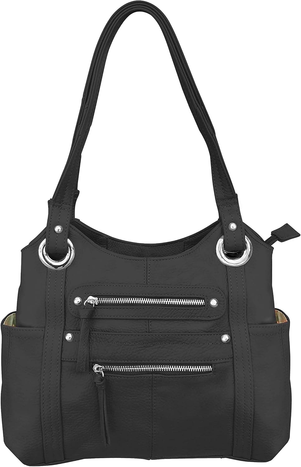 Concealment Gun Purse for Right or Left Hand Draw with Locking Zippers-Black