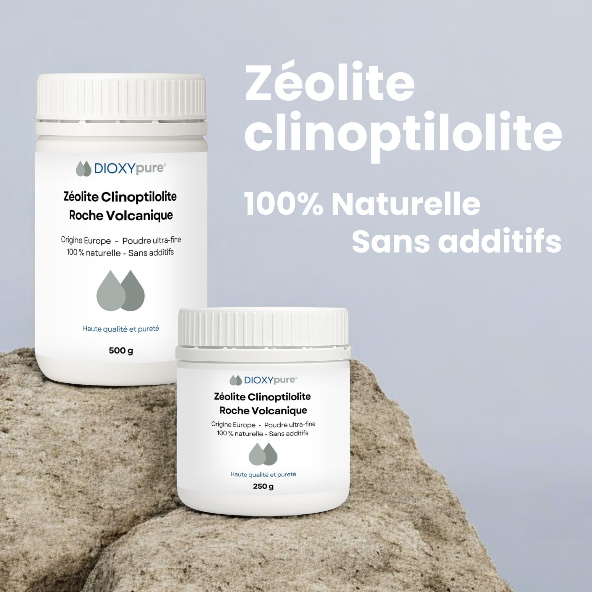 Zeolith – Vulkangestein rein und 100 % natürlich – Reinheit 94 % aus Clinoptilolith – Herkunft EU – 500 g – ultradünnes Pulver – ohne Zusatzstoffe – getestet und kontrolliert in Deutschland