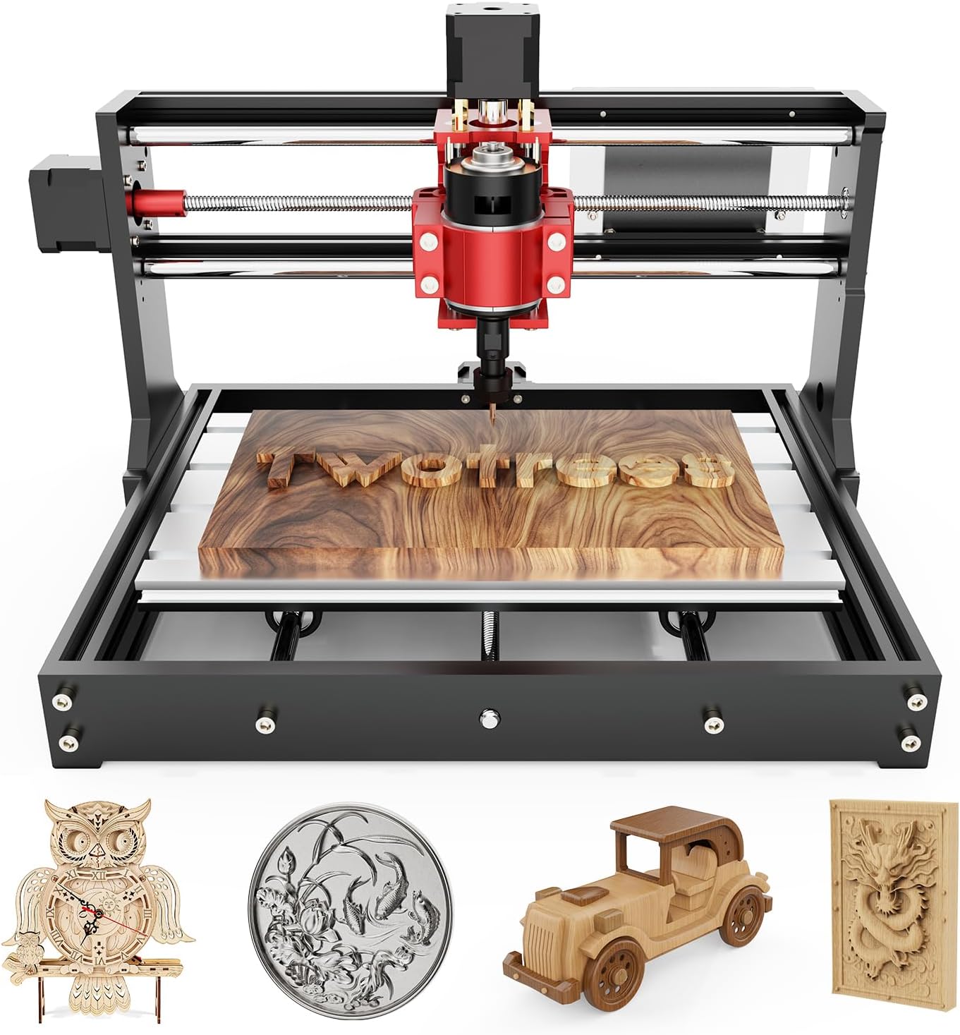 Twotrees TTC 3018 Pro CNC Router Machine,Desktop CNC Engraving Machine Upgraded 3-Axis Engraving All-Metal Milling Machine for Wood Acrylic MDF Nylon,300mmX180mmX40mm Working Area
