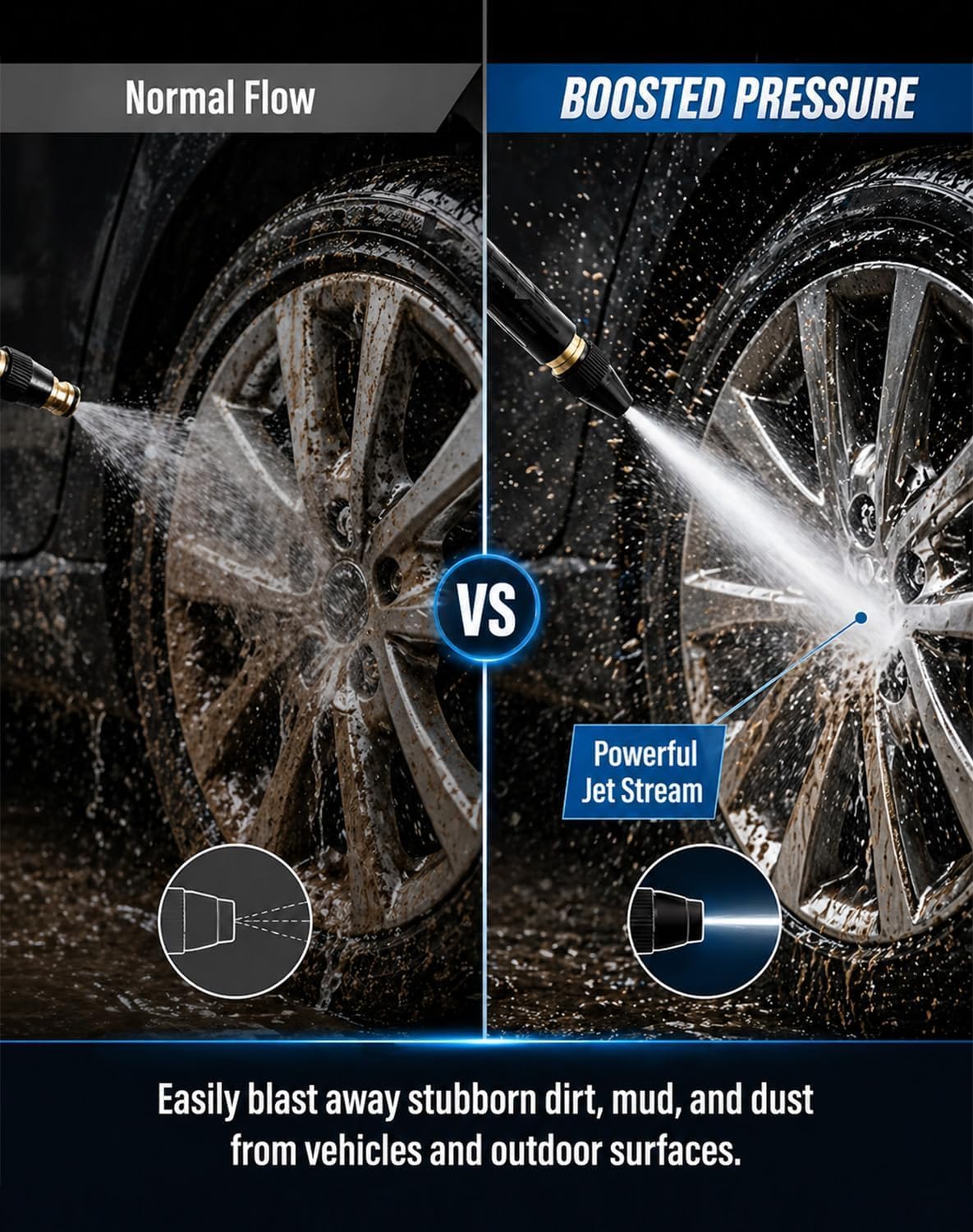 2026 Upgraded High Pressure Car Wash Gun Adjustable Booster Water Nozzle Multifunctional Outdoor Cleaning Sprayer