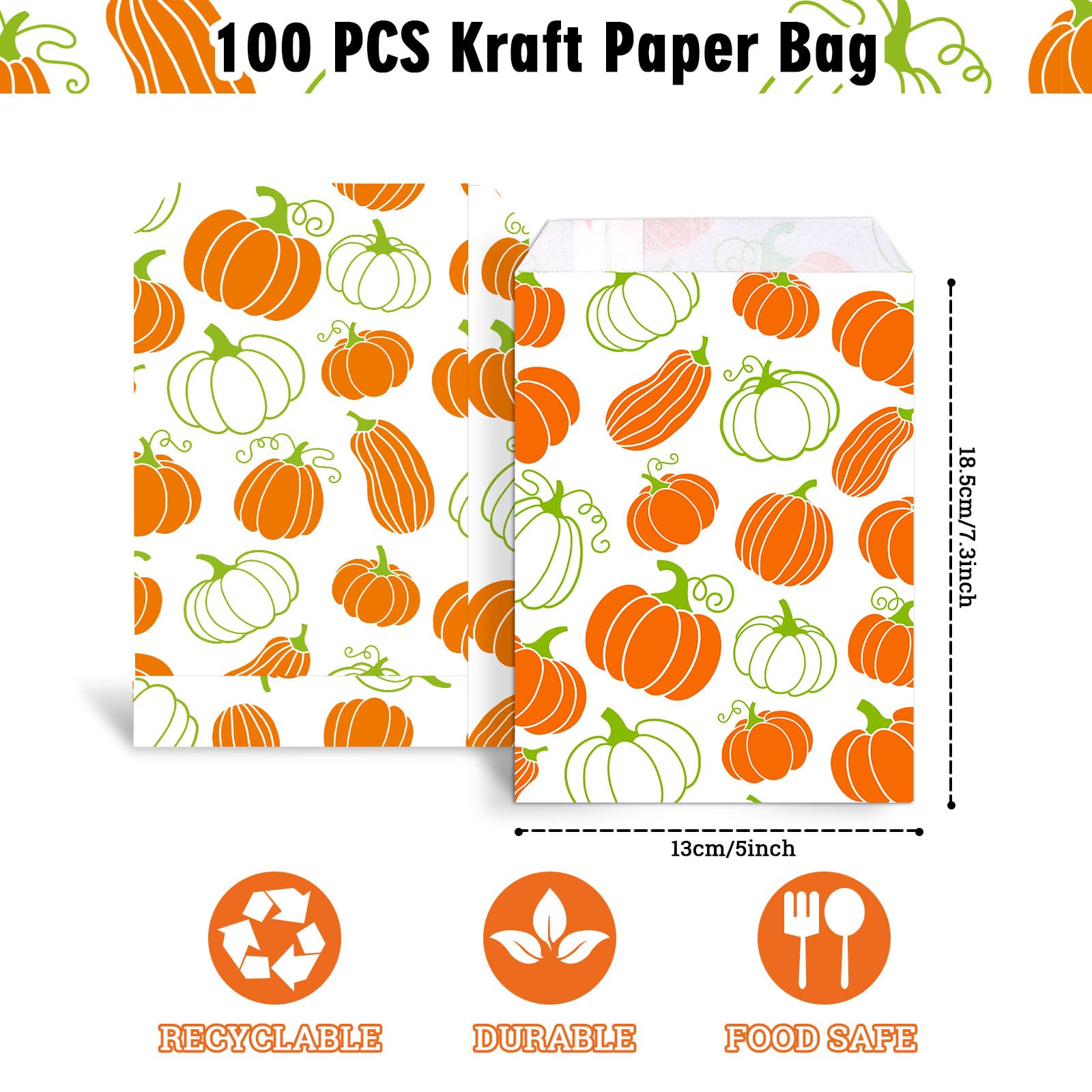 Waline 16pc Thanksgiving Gift Bags With Handles - Maple Leaves Kraft Paper Party Favor Bags For Fall & Autumn Celebrations - View #12