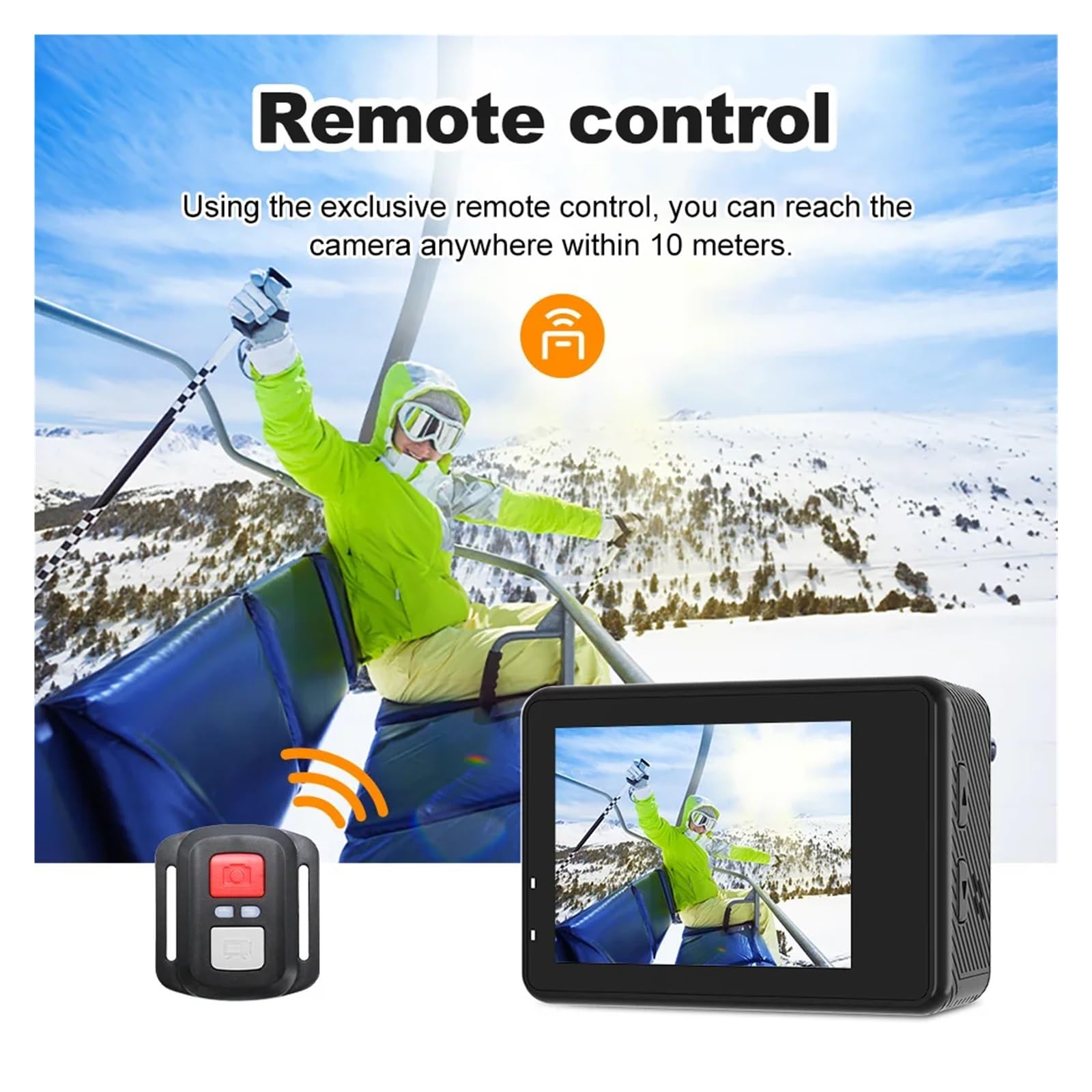 Action Camera 5K 4K60FPS EIS Wi-Fi Doppio schermo 170D Touch screen da 2,0 pollici 30M Fotocamera sportiva impermeabile con telecomando