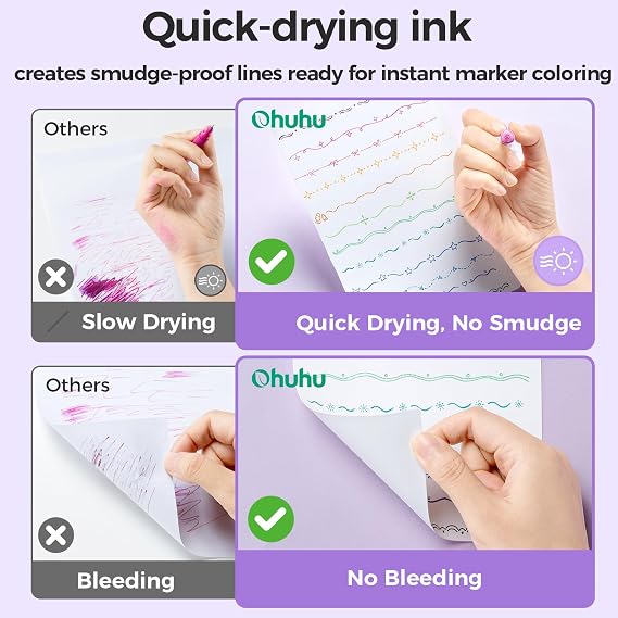 Ohuhu Fineliner Pens, 12 Colours Waterproof & Alcohol-proof Calligraphy Brush & Fine Dual Tips Fineliners for for Adults Artists & Beginners Drawing Sketching Bullet Journal Outlining Office Class