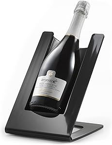 argentoè Gelette Raffredda Bottiglie Vino – Portabottiglie Refrigerante e Glacette Termica da Tavolo – Espositore per Spumanti e Champagne Senza Ghiaccio – Design Made in Italy (Nero)