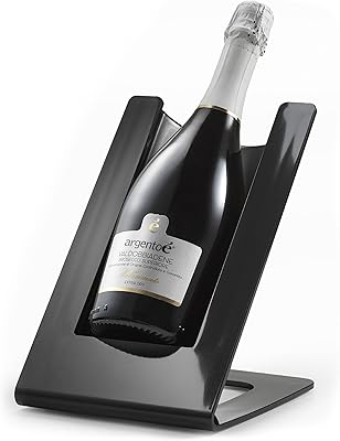 argentoè Gelette Raffredda Bottiglie Vino – Portabottiglie Refrigerante e Glacette Termica da Tavolo – Espositore per Spumanti e Champagne Senza Ghiaccio – Design Made in Italy (Nero)