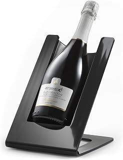 argentoè Gelette Weinkühler - Flaschenkühler und Thermischer Flaschenhalter für den Tisch - Sektkühler & Champagnerkühler Ohne Eis - Design Made in Italy (Schwarz)