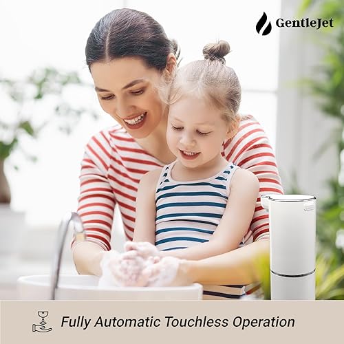 Miniatura 6 de JetFoam Dispensador automático de jabón de espuma, dispensador automático de jabón sin contacto recargable tipo C USB, niveles de espuma ajustables,