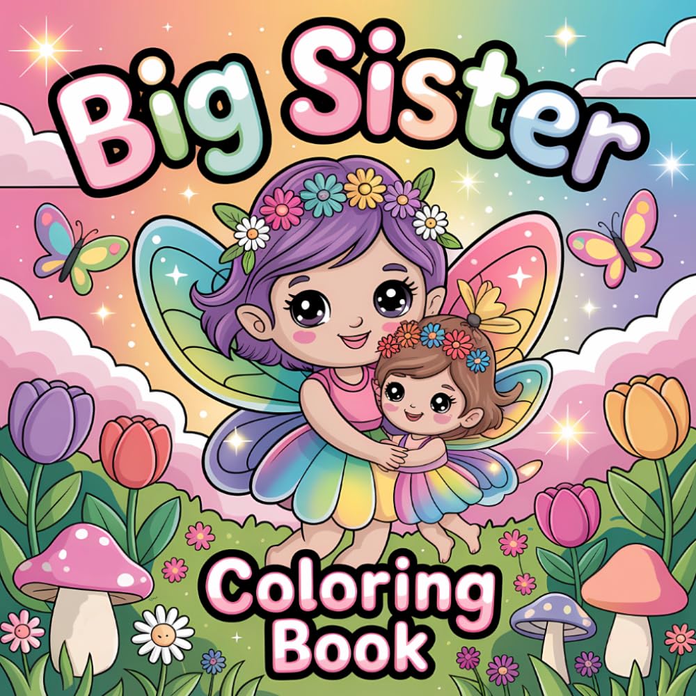 Big Sister Coloring Book: Cute and Fun Illustrations for New Siblings