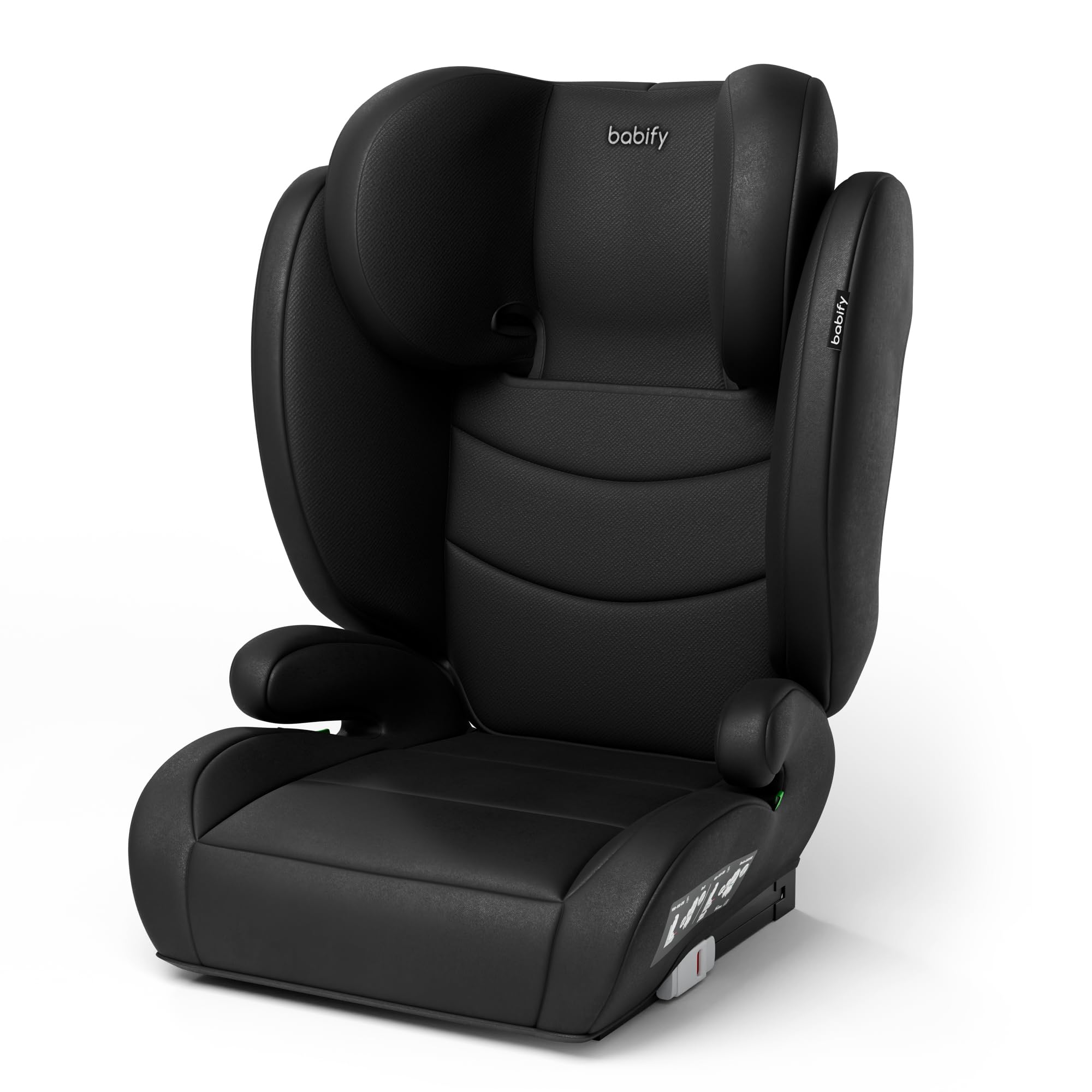 Babify FlexiFit Basic Kindersitz 15–36 kg - ECE R129, Isofix, 13-Fach Verstellbare Kopfstütze, Faltbares Design, Waschbarer Bezug, Auto Kindersitz Ab 3 Jahren, Schwarz