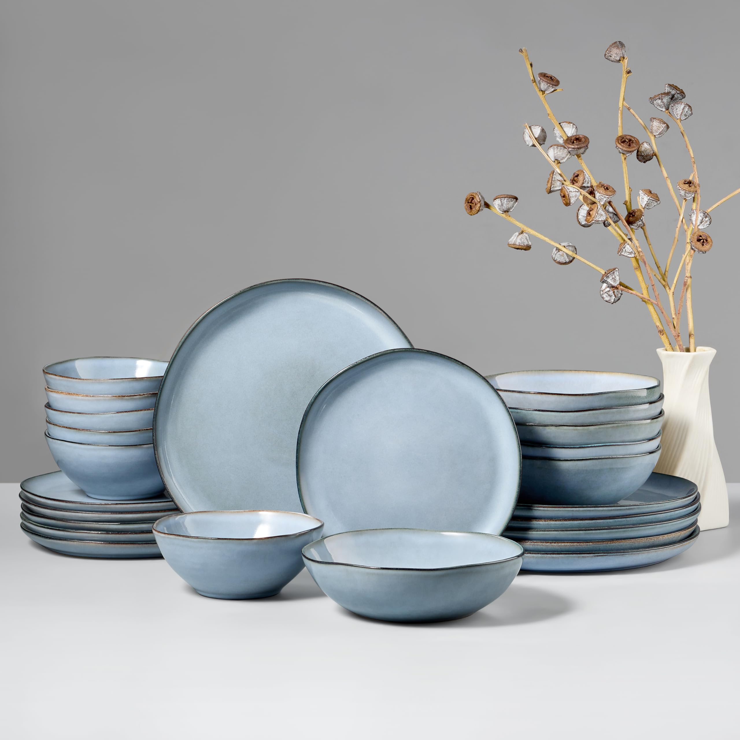 Amazon.com | HaWare Plates and Bowls Set, Stoneware Dinnerware