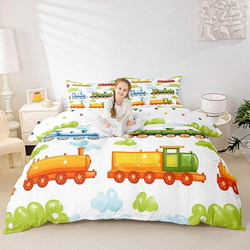 Miniatura 16 de Feelyou Juego de funda de edredón de camión de bomberos, edredón de coche de policía para decoración de habitación de niños, colcha de ambulancia