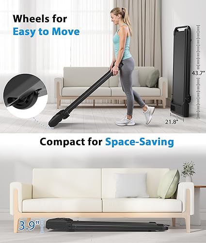 Miniatura 4 de CIIHI Walking Pad Treadmill with Incline - 8% Incline Walking Pad with Handle Bar - Foldable Under Desk Treadmill for Home with 300 Lbs Capacity -