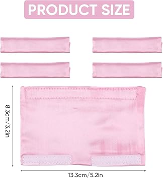4 Pack Satin Mask Strap Covers, Soft Cushion Pads for Headgear, Pink