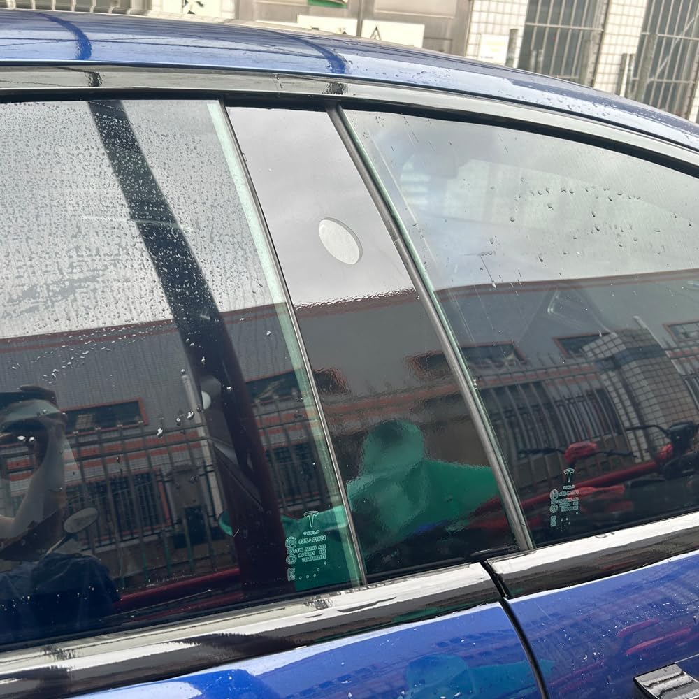 Window Trim Chrome Delete Blackout Overlay Pre-Cut Genuine Vinyl KK for Tesla Model S 2014-2020 Glossy Black Pattern