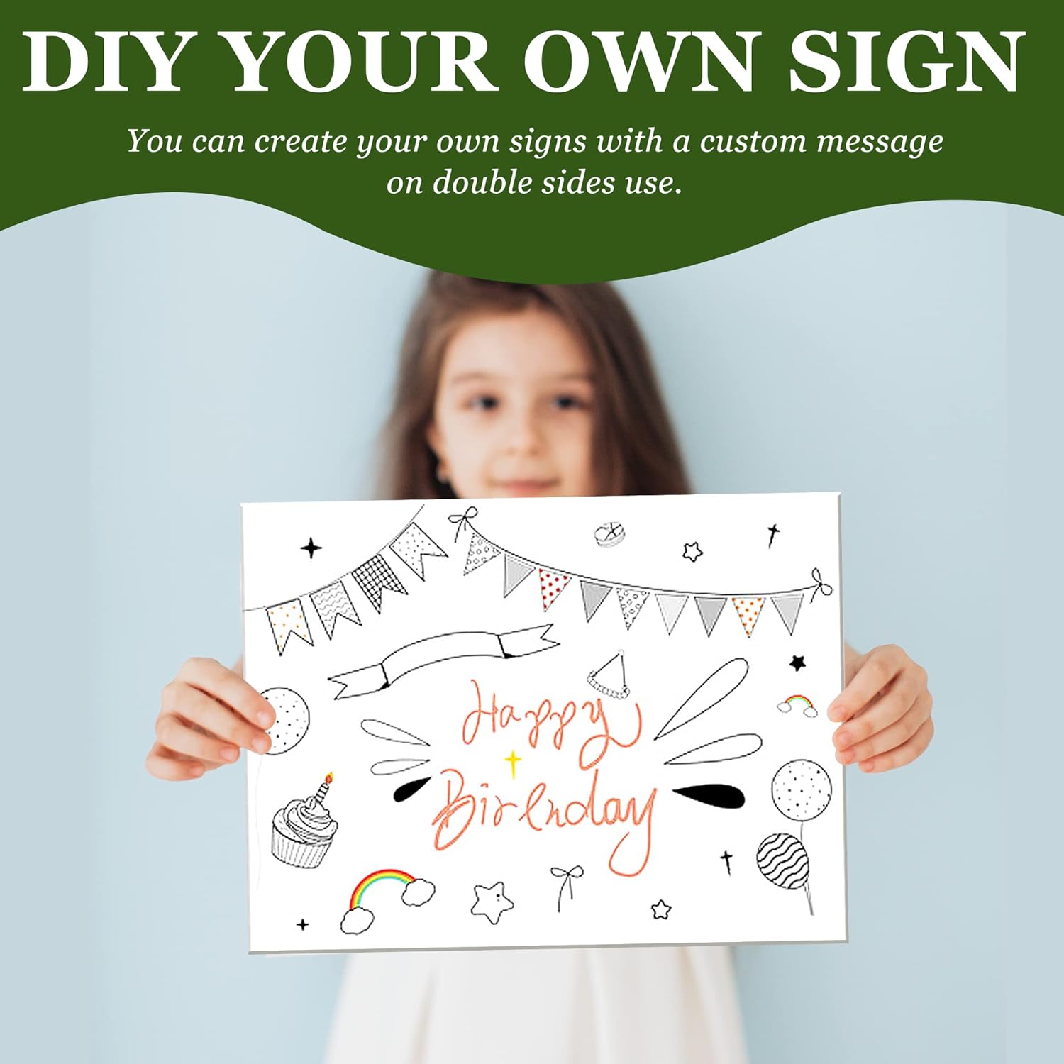 DorDor & GorGor 6-Pack Yard Signs with H Stakes, Blank, White Board, 18 x 24 inch, 4mm Corrugated Plastic