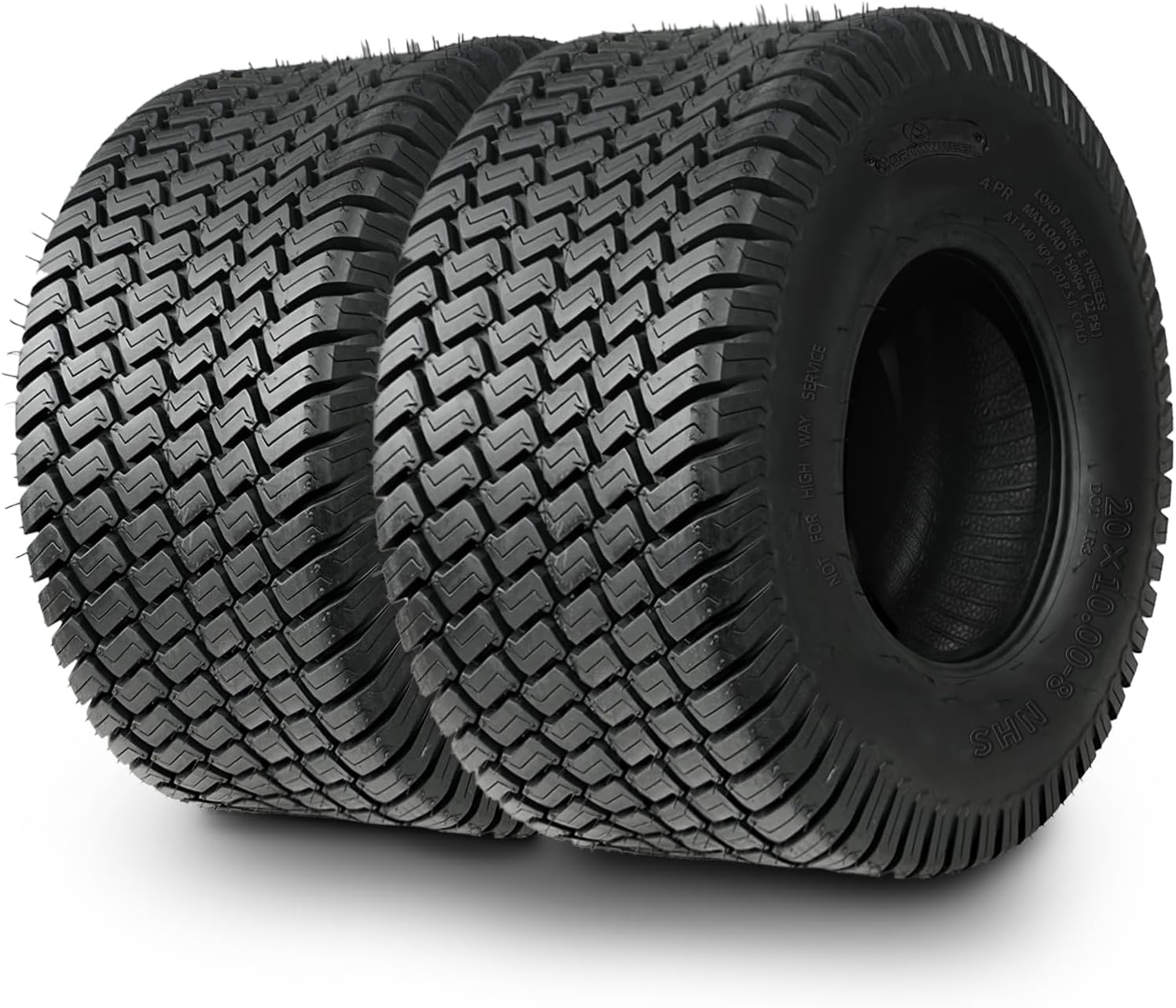 TRIPOWER 20x10.00-8 lawn mower tires (2) 4PR tubeless
