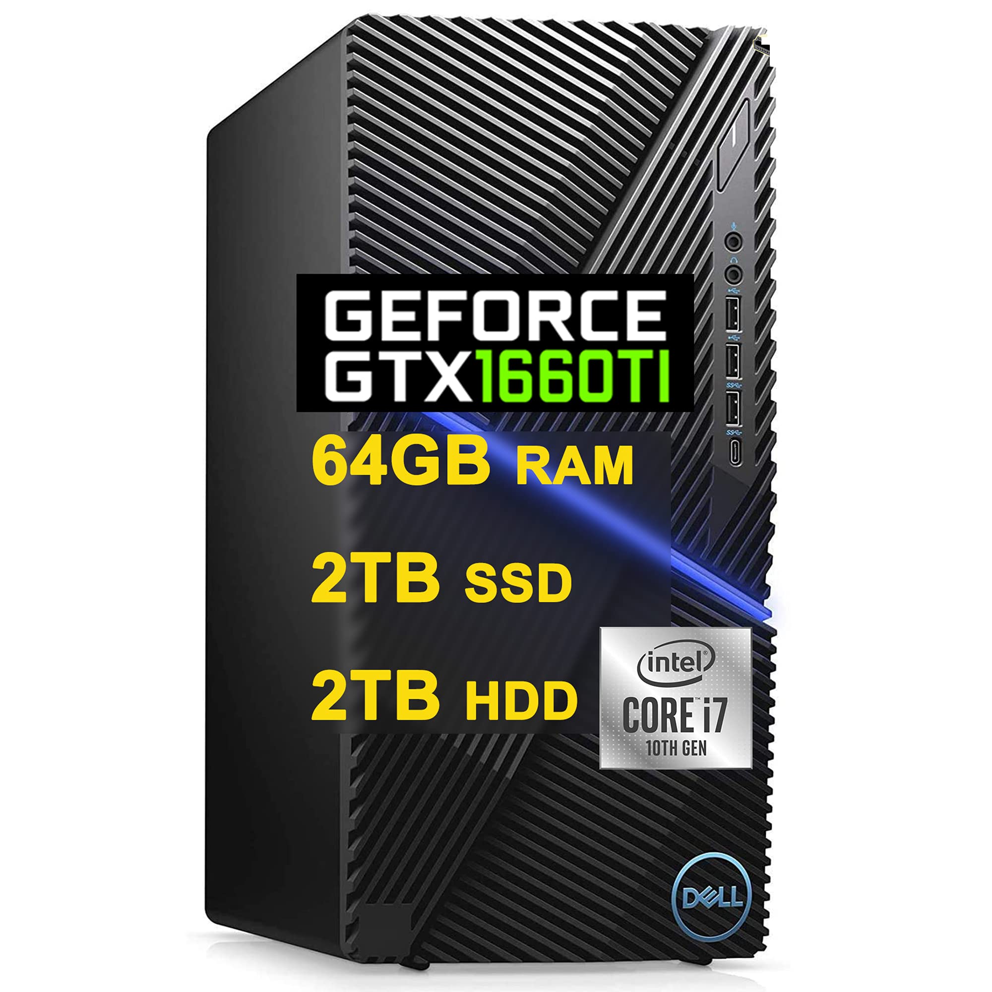Dell Flagship G5 5090 Gaming Desktop 10th Gen Intel Octa-Core i7-10700F (Beats i9-9900X) 64GB RAM 2T