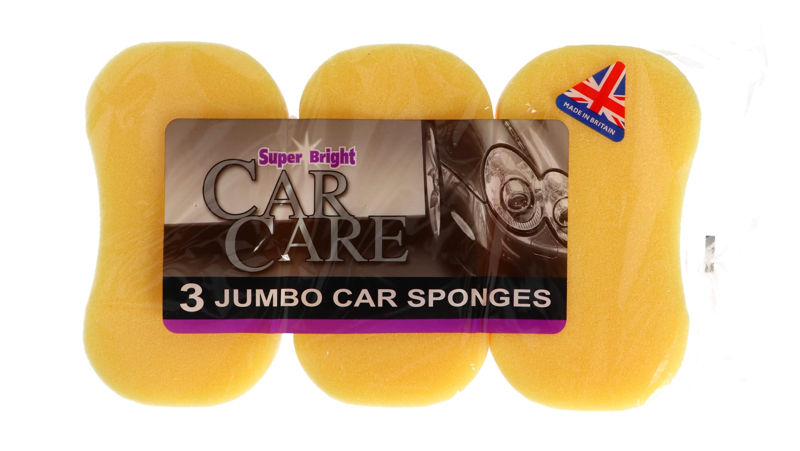 Qualis Yellow Jumbo Sponge For Car Wash | Car Sponge For Washing Car | Car Sponges For Washing Cleaning Non Scratch - 6 Pack Of Jumbo Car Washing Sponge