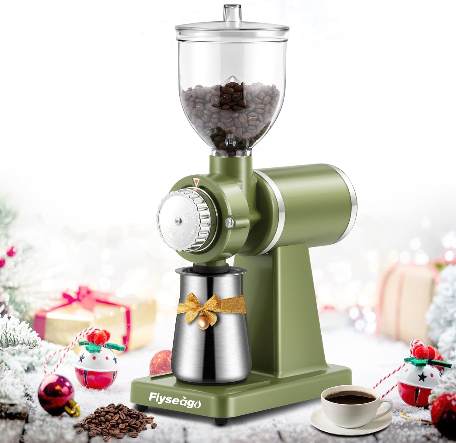 400w Commercial Coffee Grinder Electric Flat Burr Coffee Bean Grinder