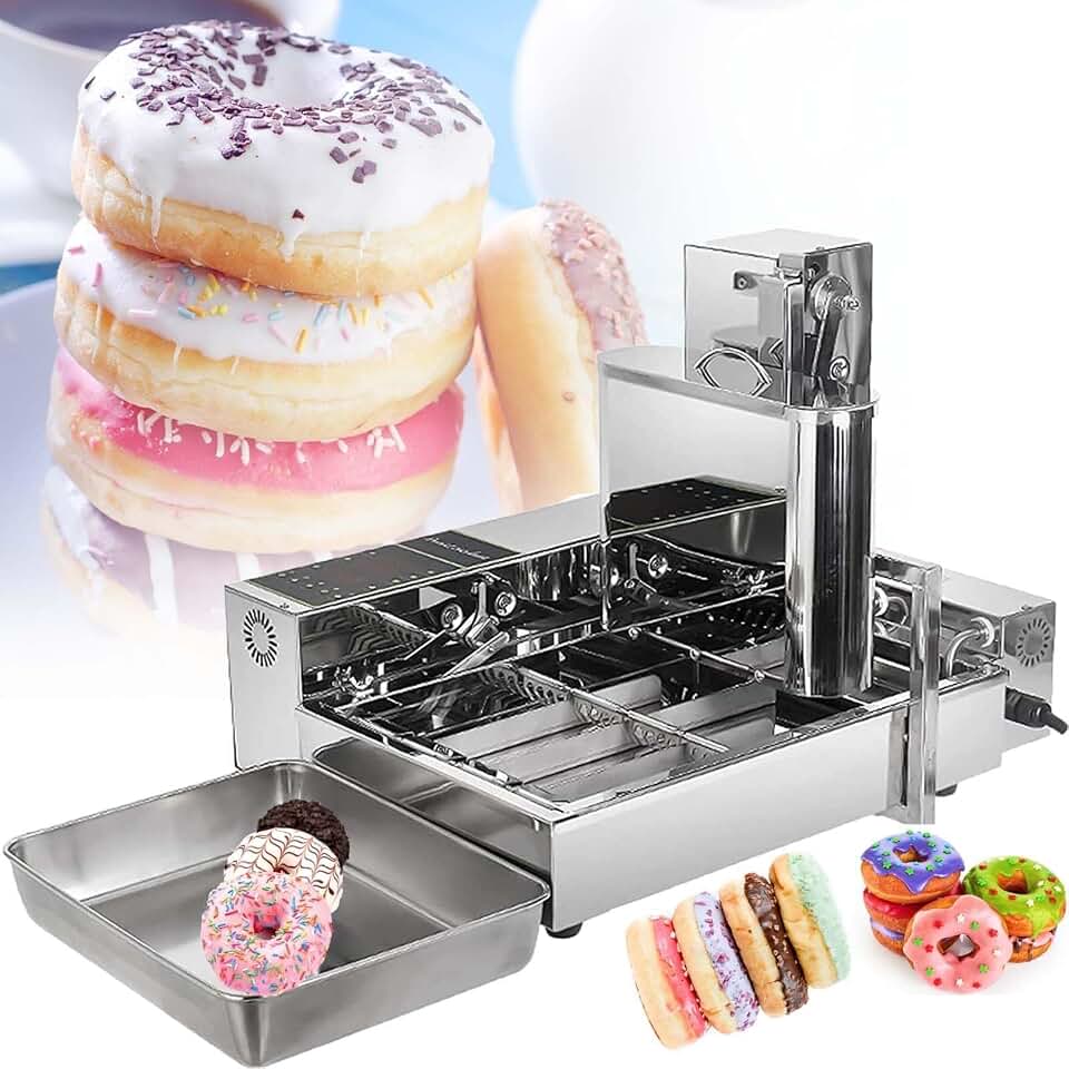 Automatic Donut Maker Machine 4 Rows, 5.5l Hopper Doughnut Maker Donut Snack Machine,Mini Donuts Maker