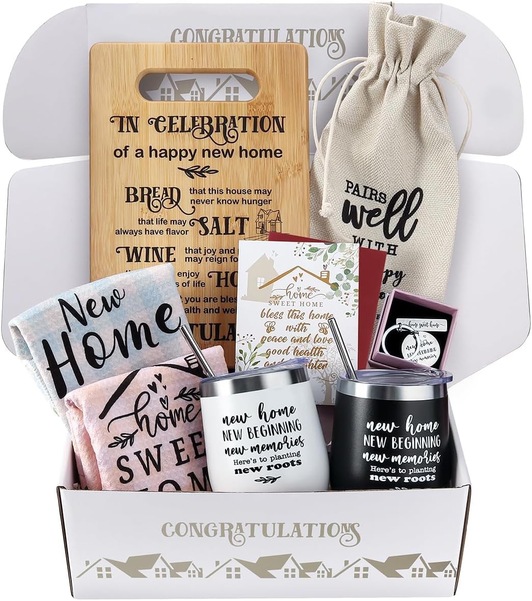 House Warming Gifts New Home, Best Housewarming Gift 2025 Basket for Couple Women Men Homeowner, Perfect New Home Gift Ideas for Neighbor, Closing Gifts for House Buyers, First Apartment Present Set