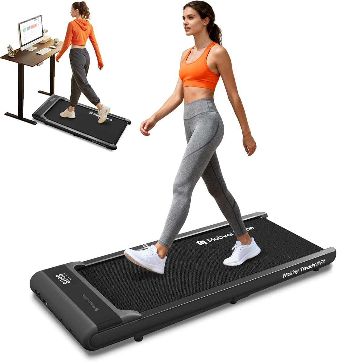 Mobvoi Walking Pad Treadmill Under Desk Treadmills for Home Office Smart AI Walking Running Machine Compact Portable with Remote Control and APP 265 LBS