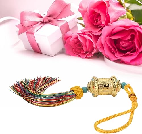 Miniatura 2 de Adornos budistas para colgar en el auto, rueda de oración budista, adorno de Feng Shui, decoración para el hogar, coche, colgar en el espejo