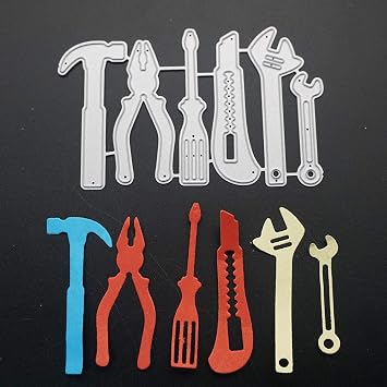 Repair Tools Cutting Die Maintenance Tool Car Hammer Screw Die Cuts for Card Making Father's Day Dies for Decoupage DIY Scrapbooking Photo Album Card Craft Birthday Decor Stencil Template Tool