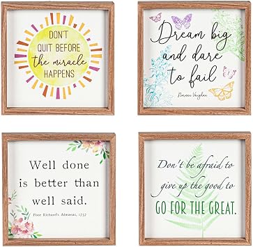 ASHLEY GIFTS 10"" H x 10"" L Inpirational Wall Art, assortment of 4