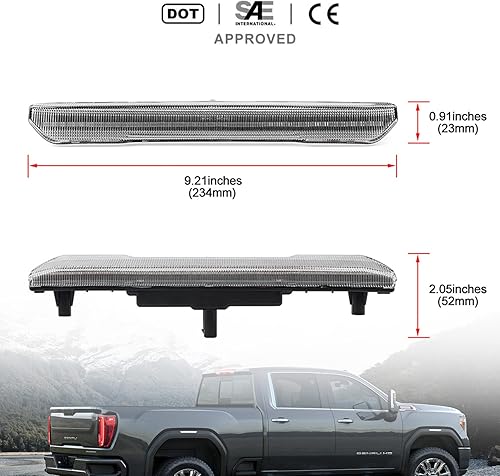 Miniatura 7 de NSLUMO Luces de posición laterales LED de repuesto para GMC Sierra 2500HD 3500HD 3500HD 2020 2021 2022 Pickup blanco marcadores laterales delanteros