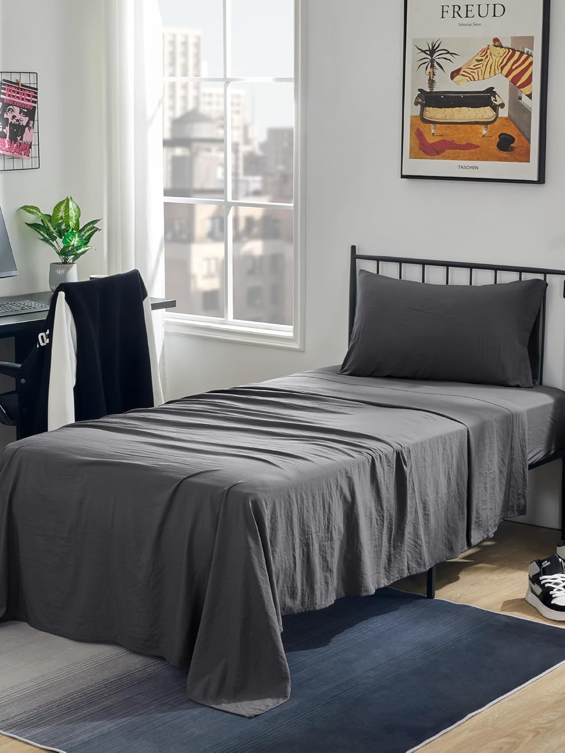 SLEEP ZONE Queen Sheet Set - Bed Sheets for Queen Size Bed Set - Washed Microfiber - 4 Piece Hotel Luxury Bedding Sheets with Fitted Sheet, Flat Sheet & 2 Pillowcases - Deep Pocket (Beige)