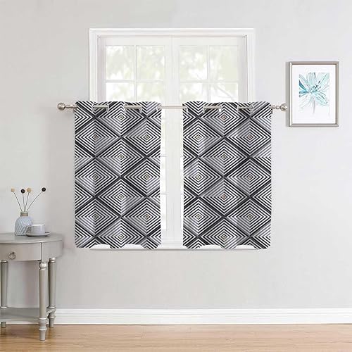 Cortinas opacas para dormitorio, color claro, geometría, línea de celosía, cortina moderna para puerta, cortinas para Ventanas de Cuarto 110