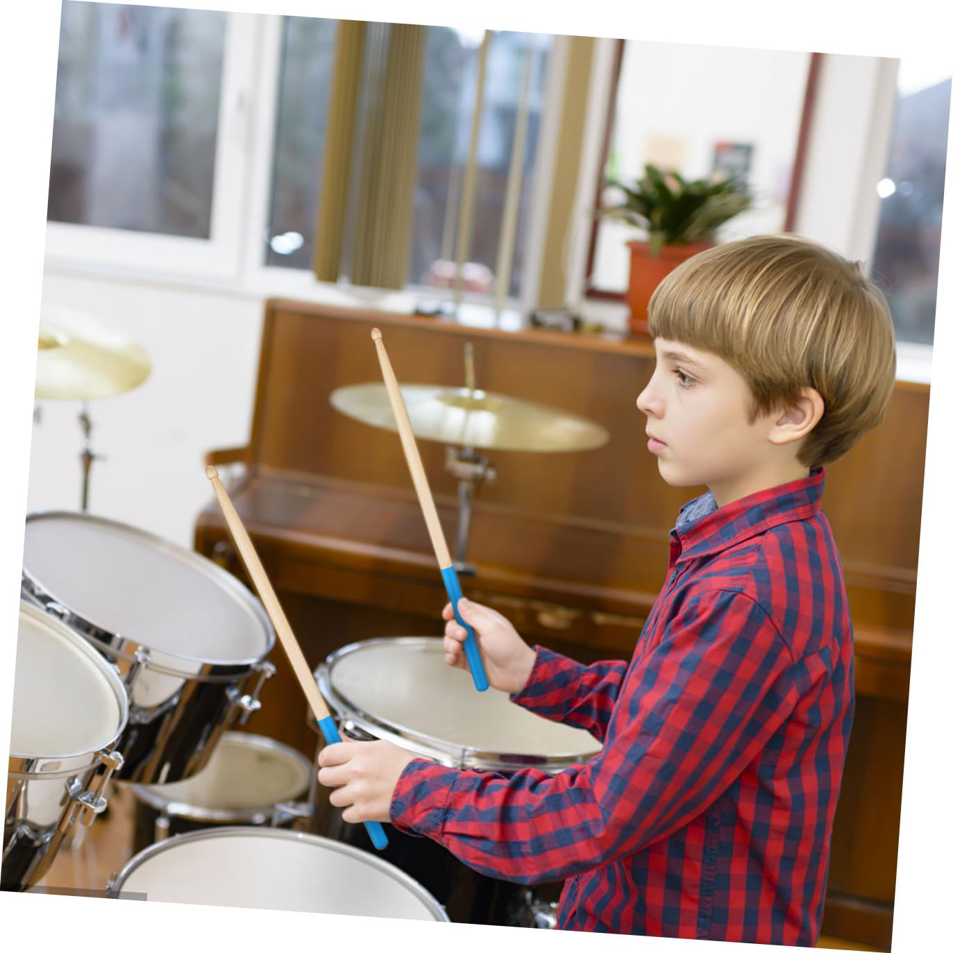Abaodam 12 Paare Holz Schlagzeugstöcke Rutschfeste Drumsticks für Anfänger Erwachsene und Vielseitig Einsetzbar Langlebig und Stabil Farben