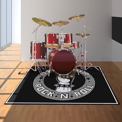 Miniatura 4 de PRIHALF Alfombra de batería, alfombra para dormitorio, sala de estar, almohadillas insonorizadas, accesorios de batería para juego de batería,