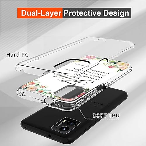 Miniatura 2 de Funda transparente para Motorola Moto G Stylus 5G 2023 con versículo bíblico 1-37, patrón cristiano para mujeres y hombres, doble capa híbrida de