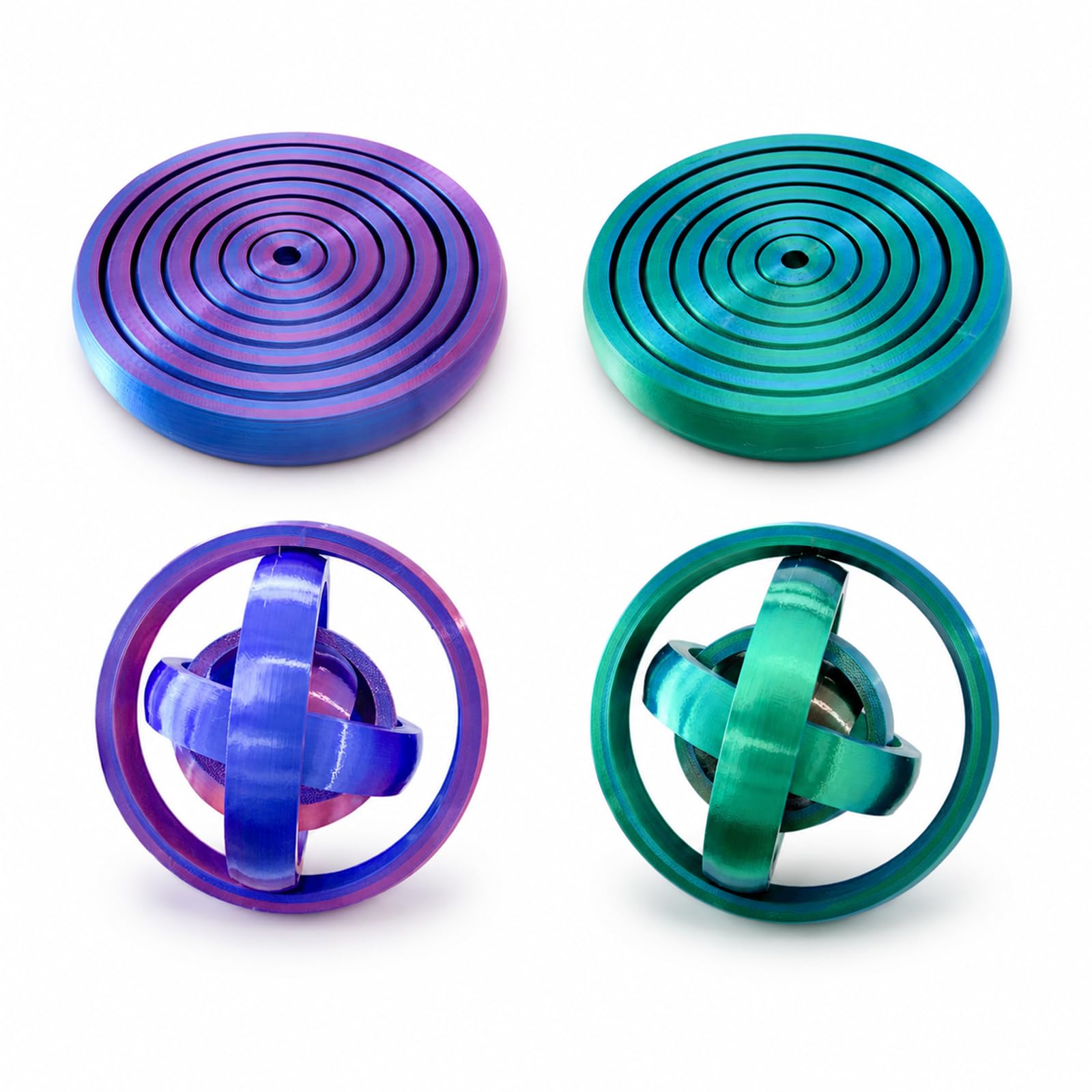 2 Pack 3D Printed Fidget Toy, PLA Galaxy Spinner with 360° Rotation, 3d Fidget Toy for Adults, Fidget Toys for Kids, Desk Fidget Stress Relief Toy